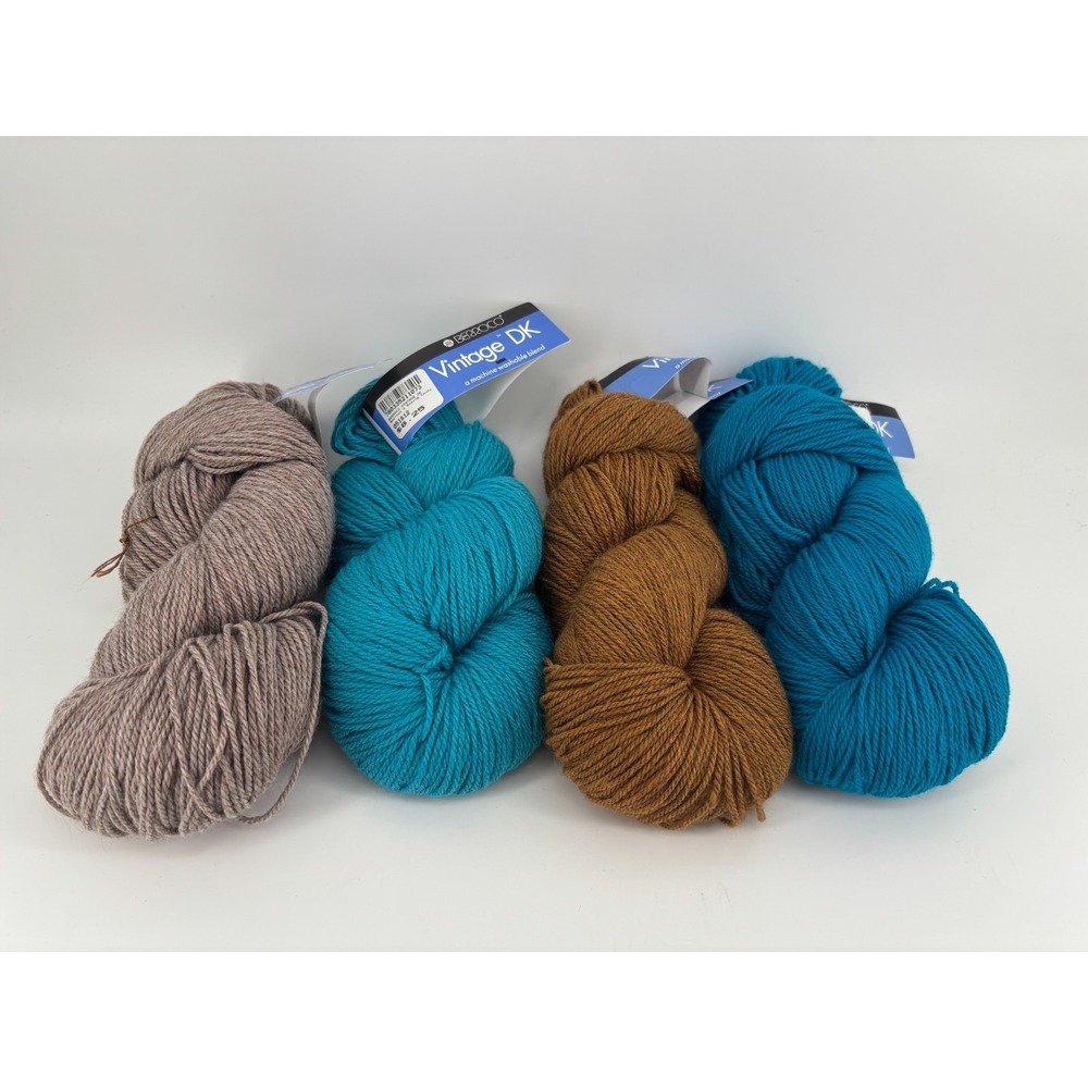 Berroco Vintage DK Yarn Lot of 4 Skeins Wool Blend 1,160 Yds Assorted Colors